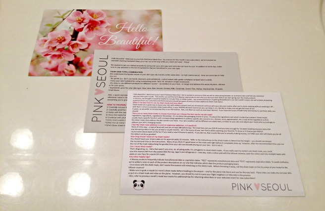 PinkSeoul Mask Box Welcome Cards